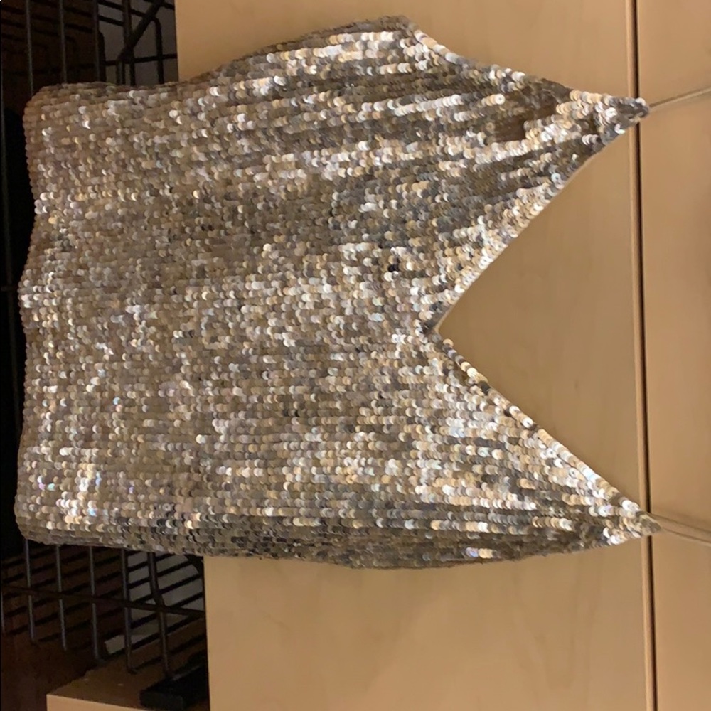 Spaghetti strap sequin blouse